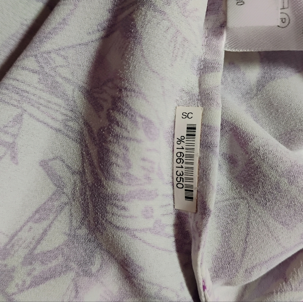 TIBI Purple Floral Button Down Shirt Large - Picture 8 of 14